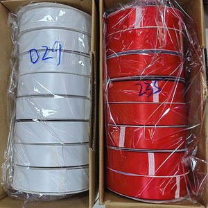 ริบบิ้นซาตินสีแดงล้วน 100% โพลีเอสเตอร์ หน้าสองด้าน กว้าง 4 ซม. ยาว 100 หลา สำหรับตกแต่งดอกกุหลาบและดอกไม้ - Product Image 5