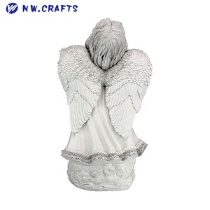 Dans la grâce de Dieu Statue d'ange gardien Sculpture d'ange de jardin Figurines d'ange de petite fille - Product Image 4