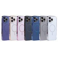 Nouvelle coque de téléphone en métal fin givré magnétique pour iPhone 16 15 14 Plus 13 11 Pro Max, support de voiture, coque rigide pour téléphone portable OEM/ODM