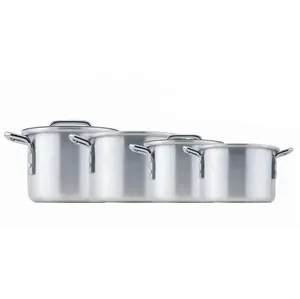 Mini 2-Quart, 3-Quart, 5-Quart, 8-Quart Promotional Silver Aluminium Stock pot Set 4 Stück Olla Tamale