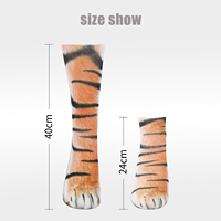 Chaussettes unisexes pour femmes de haute qualité, nouvelle collection, motif amusant, imprimé réaliste de patte d'animal, en coton respirant, vente chaude