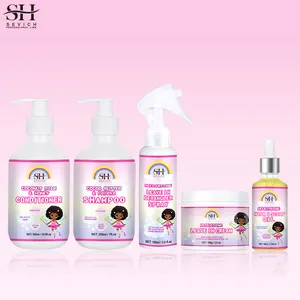 Private Label OEM Curl Hair Defining Serum Kids Hair Care Products Sets Detangling Leave in Deep Conditioner Spray Curly Shampoo