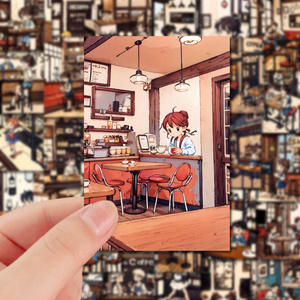 E-50 hcure cà phê loạt dán đáng sợ chất độc đầy màu sắc trang trí cửa sổ máy tính chai nước không thấm nước dán Graffiti - Product Image 5