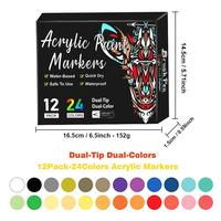 Marqueurs acryliques double pointe 72 couleurs, pointe souple, indélébiles, pour graffiti, dessin, liner, pour bricolage artistique et artisanat