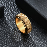 Bague pivotante unisexe en acier inoxydable hypoallergénique, style punk œil de démon mystique, bijou anti-stress tendance