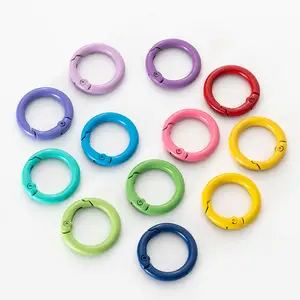 Colorful Plated Round Locking Carabiner Snap Clips Carabiner Round O Rings