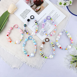 Nueva resina estrella de cinco puntas oso pintado a mano cuentas galvanizadas teléfono cadena Anti-Pérdida lindo colgante bolsa llavero Decoración - Product Image 1