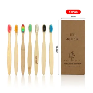 New Design OEM Customised Toothbrush Flat Handle Rainbow Needle Bristles Children's Tooth Brush