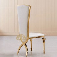 Chaise Chiavari de luxe pour hôtels, banquets, mariages, chaise de mariage à dossier haut en acier inoxydable