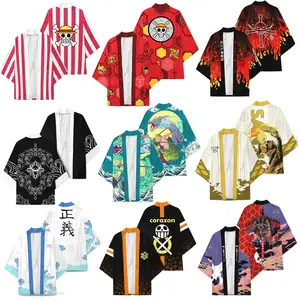 12 Style 1 buah 3D Printing Cosplay Jepang pencetakan warna jubah Haori Anime Kimono kostum untuk wanita/pria