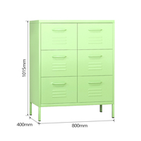 Armoire métallique demi-hauteur à 6 tiroirs pour usage domestique, casier en acier, meuble de rangement en acier pour salon, pour le marché américain