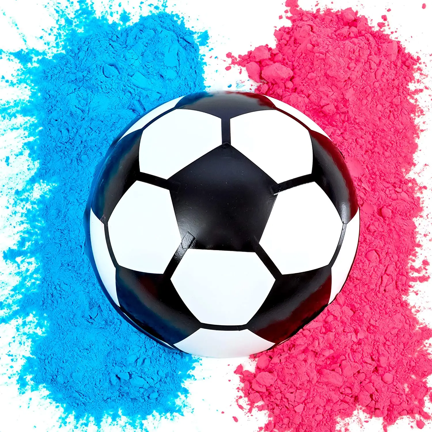 बच्चा लड़का लड़की लिंग प्रकट पार्टी फुटबॉल की गेंद फुटबॉल नीले और गुलाबी पाउडर किट