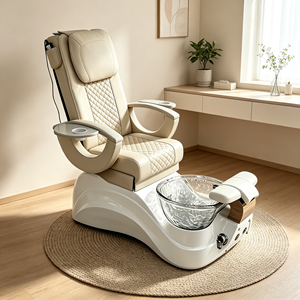 Fauteuil de pédicure électrique en cuir Mason avec lampe LED 7 couleurs et ensemble spa - Siège inclinable réglable de la marque Mason - Product Image 3