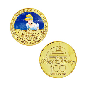12 Monedas de Metal Doradas de la Serie de Princesas de Películas Animadas Estadounidenses, Blancanieves, Elsa, Monedas Conmemorativas para Coleccionar y Regalar - Product Image 3