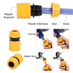 Konektor Air Taman Plastik ABS 1/2 Quick Outdoor untuk Selang & Peralatan Taman - Product Image 3