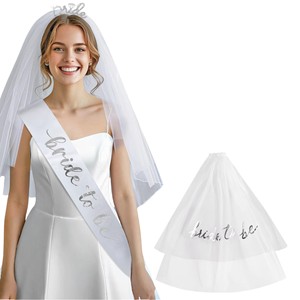 Set di 3 Pezzi: Sciarpa, Velo e Tiara per <span class=keywords><strong>Sposa</strong></span> in Attesa, Decorazioni per Feste Nuziali - Product Image 5