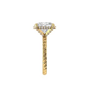 Superbe bague en diamant de laboratoire taille ovale, en argent 925 et or 9kt, 14kt, 18kt, pour femme, idéale comme bague de fiançailles - Product Image 6