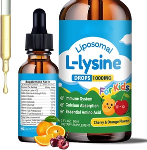 Gouttes liquides de L-Lysine liposomale OEM, complément de Lysine avec Calcium, GABA, Vitamine D3, Vitamine <span class=keywords><strong>K</strong></span>, Vitamine <span class=keywords><strong>K2</strong></span>, soutien immunitaire, collagène, santé de la peau et des lèvres - Product Image 1