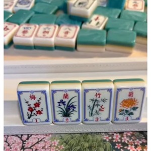 Orientalische Ästhetik Amerikanisches Mahjong Luxuriöses Modernes Faltbares Tragbares Amerikanisches Mahjong-Set Acryl-Steine für Casino-Glücksspiel - Product Image 4