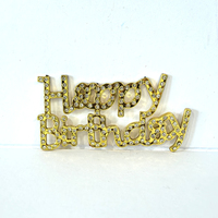 Adorno de Pastel de Cumpleaños 3D con Cristales de Imitación, Decoración de Pastel de Cumpleaños en Letras Cursivas, para Fiestas y Celebraciones, Precio de Fábrica