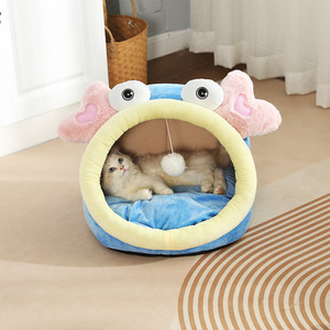 Chongdongyuan <b>Crab</b> Shape Cat Bed Semi Enclosed Washable Pet Bed For Cats All Season Use - Product Image 4