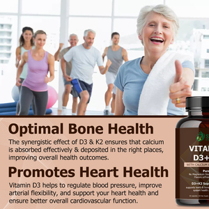 Capsules de Vitamine D3 K2 de Haute Qualité avec Vitamine D pour Soutenir la Santé du Système Immunitaire, Améliorer les Dents et les Os – Compléments en Capsules - Product Image 4
