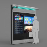 Machine publicitaire portable rectangulaire en aluminium haute luminosité, support mobile roulant, batterie rechargeable