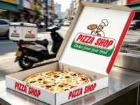Boîtes à pizza carrées personnalisées imprimées, qualité alimentaire, biodégradables, pour pizzerias et restaurants