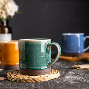 Wholesale Custom <strong>Footed</strong> Stoneware Coffee <strong>Mug</strong>, Nordic Dipped Glaze Ceramic Cup &amp; Dinnerware - Product Image 2