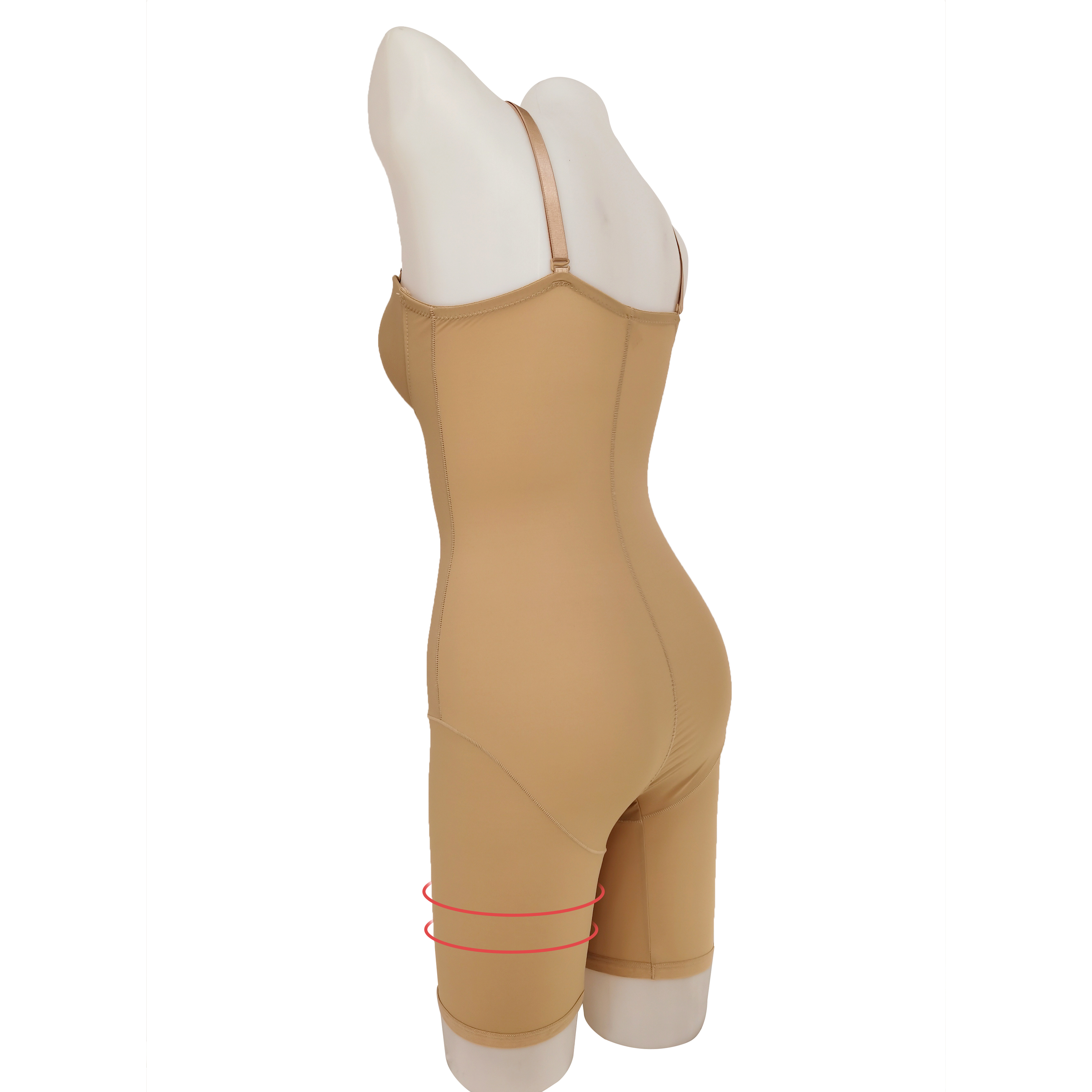 Built-in Bra Detachable-Strap Shapewear Bodysuit (2111-1): waistband, closure and adjustment-point detail