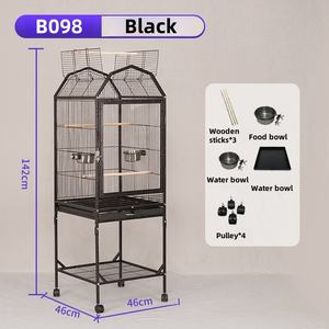 Vente d'usine nid d'oiseau en acier classique <span class=keywords><strong>Cage</strong></span> à oiseaux de style luxe avec poulie cadre mobile cadre en fil d'acier à motif solide en boîte - Product Image 4