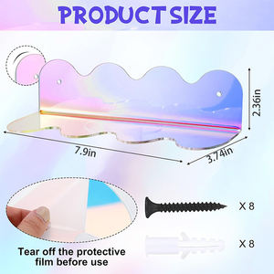 رفوف أكريليك متلألئة، رف حائط عائم، رف كتب مثبت على الحائط، منظم عرض، بسعر المصنع، الحد الأدنى للطلب منخفض - Product Image 3