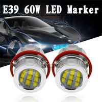 SUKIOTO-ampoules lumineuses, yeux d'ange sans erreur, LED, blanc, jaune, bleu, rouge, pour E39, E53, E60, E61, E63, E64, E65, E66, E87, nouveauté, E39, 60W