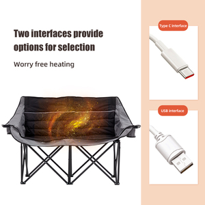 HOMFUL Custom Smaller Storage Capacity Foldable <strong>Luxury</strong> Aluminium Double Heavy Duty Heated <strong>Camping</strong> <strong>Chair</strong> - Product Image 3