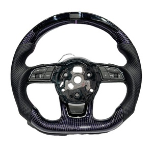 Volant de course en fibre de carbone véritable pour voiture, volant en cuir pour <span class=keywords><strong>Audi</strong></span> B8, A3, A4, A5, B9, R8, S3, S4, S5, A1, S1, <span class=keywords><strong>TT</strong></span>, C8, C7, C6 - Product Image 1
