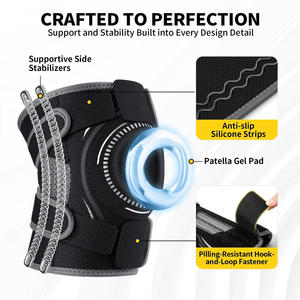 Genouillère de sport professionnelle avec support à ressorts renforcés, sangles Velcro réglables pour la stabilité et le soulagement des articulations - Product Image 2