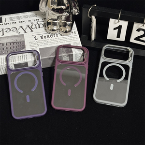Étui de protection magnétique antichoc en acrylique transparent de luxe avec support de lentille en métal pour iPhone 18 17 16 15 14 13 Pro Max Plus - Product Image 3