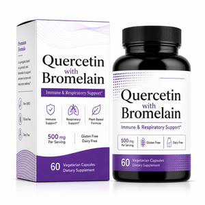 Complexe de soutien saisonnier avancé Quercétine 500mg avec Bromélaïne <span class=keywords><strong>2400</strong></span> GDU/g Soutien quotidien du système immunitaire ODM Vrac OEM - Product Image 1