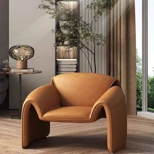 Sillón de Cuero en Forma de M, Sillón para Sala de Estar, Completamente Ensamblado, Silla de Diseño Moderno - Product Image 1