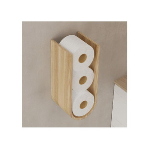 Porte-papier toilette mural en bois pour plusieurs rouleaux, étagère de rechange pour rouleaux de TP, étagère murale flottante en noyer - Product Image 6