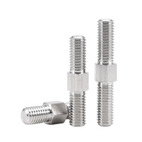304 Stainless Steel Double-Ended Threaded Rod Left-Hand/Right-Hand Threads Bidirectional Screw M3/M4/M16 Square Head Metric