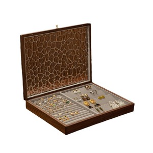 Jewelry <b>Box</b> Wooden Rectangle Lid Closure Elegant Style For <b>Jewellery</b> Storage Wedding <b>Gift</b> - Product Image 5
