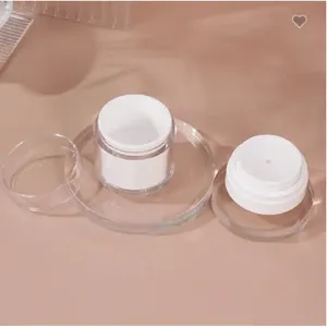 Frasco de plástico branco acrílico para cosméticos, frasco de plástico doce de luxo fosco para cosméticos