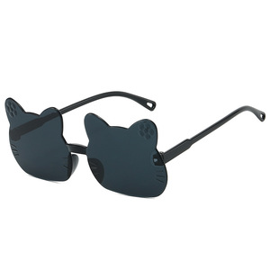 Rimless Kids <b>Sunglasses</b> Cat Shape <b>Gradient</b> Lens Lightweight PC Frame Children Eyewear - Product Image 1