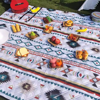 Tapis de pique-nique pliable, portable, sans colle, en coton écologique, ultra-épais, grande taille 3*4m, fond en film d'aluminium, résistant à l'humidité