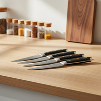 Couteau en acier Damas avec logo personnalisé et couteau à viande en acier Damas avec manche ergonomique en bois – Vente en gros usine