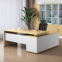 Bureau de direction et de travail en bois moderne, convertible et extensible, pour villas et personnel, mobilier de gros