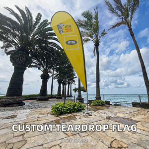 Kit Portabandiera a Goccia Personalizzato, Bandiere a Piuma con Logo Pubblicitario Stampato Digitalmente su Poliestere, Asta in Alluminio - Product Image 2