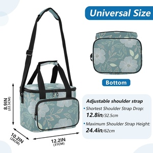 กระเป๋าเก็บความเย็นสำหรับใส่เค้กและอาหารกลางวัน ขนาดใหญ่ ทนทาน กันน้ำ ผลิตจากผ้า 600D พร้อมฉนวนกันความร้อน ลายพิมพ์แบบฮาวาย สำหรับผู้ใหญ่ - Product Image 3