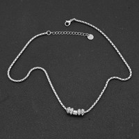 Collier en acier inoxydable avec pendentif baril en strass et chaîne maille épi, inaltérable, style urbain, bijou unisexe, cadeau 1811